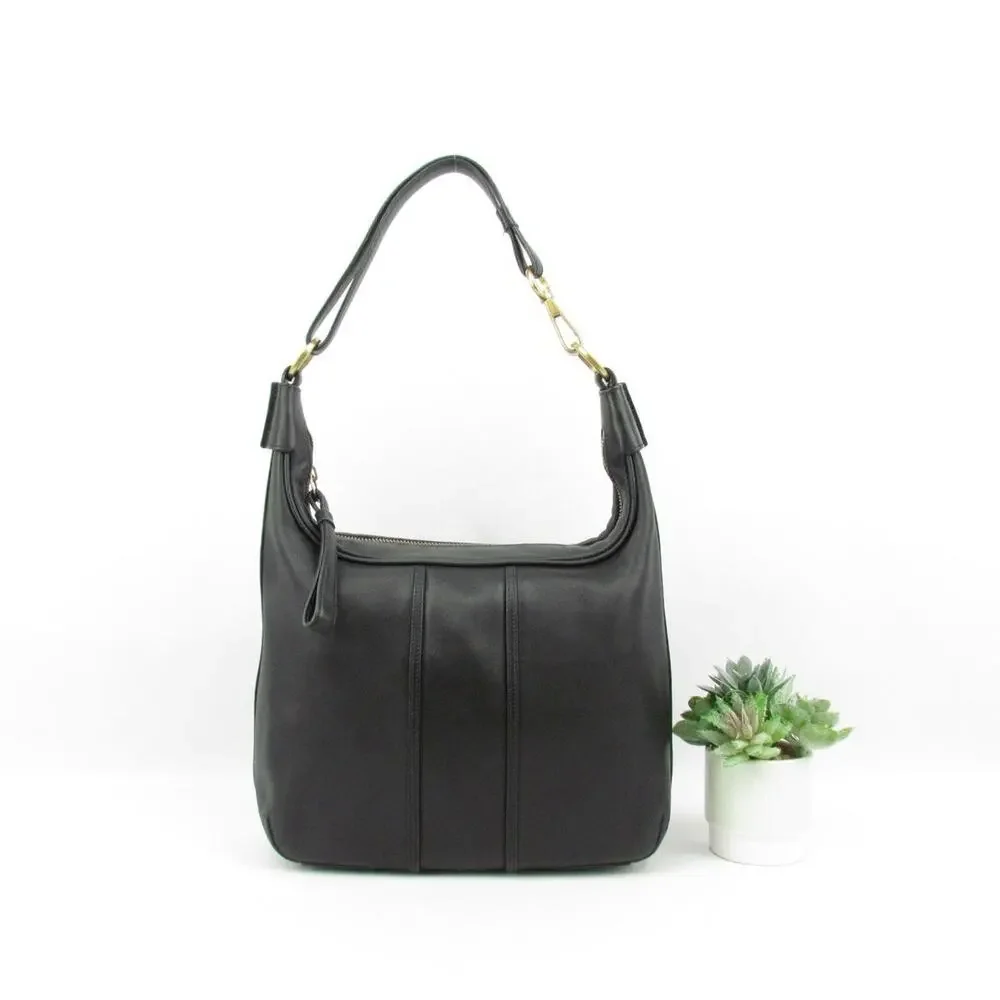 Coach Black Leather Hobo Bag